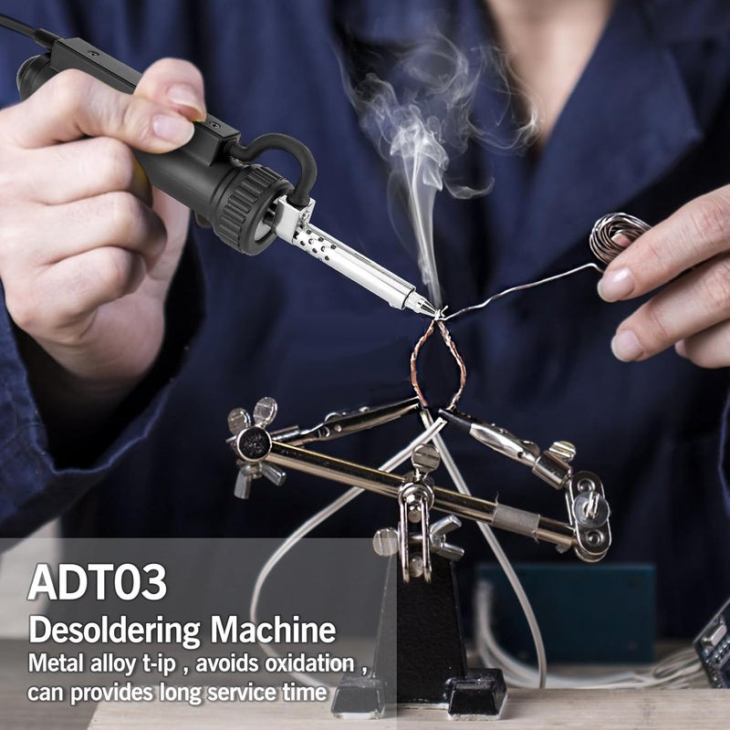 Loddery Solder sucker,Automatic Desoldering Pump Vacuum, Electric Solder Tin Sucker, Electric Desoldering Pump Automatic Vacuum Solder Sucker US Plug AC 110V 30W with 3 Soldering Suction Tips - Image 2